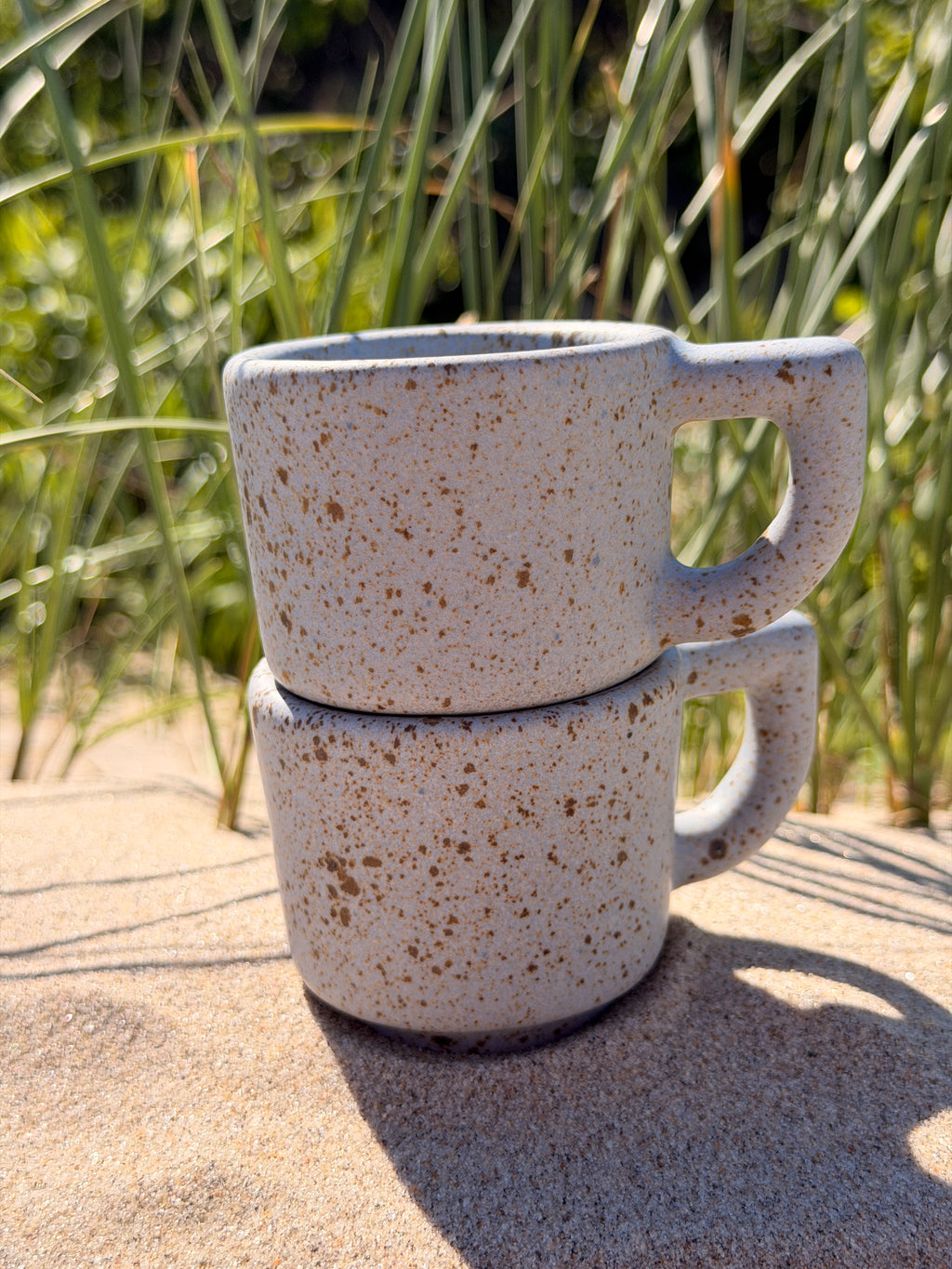 Celeste con Puntos espresso cup stacked
