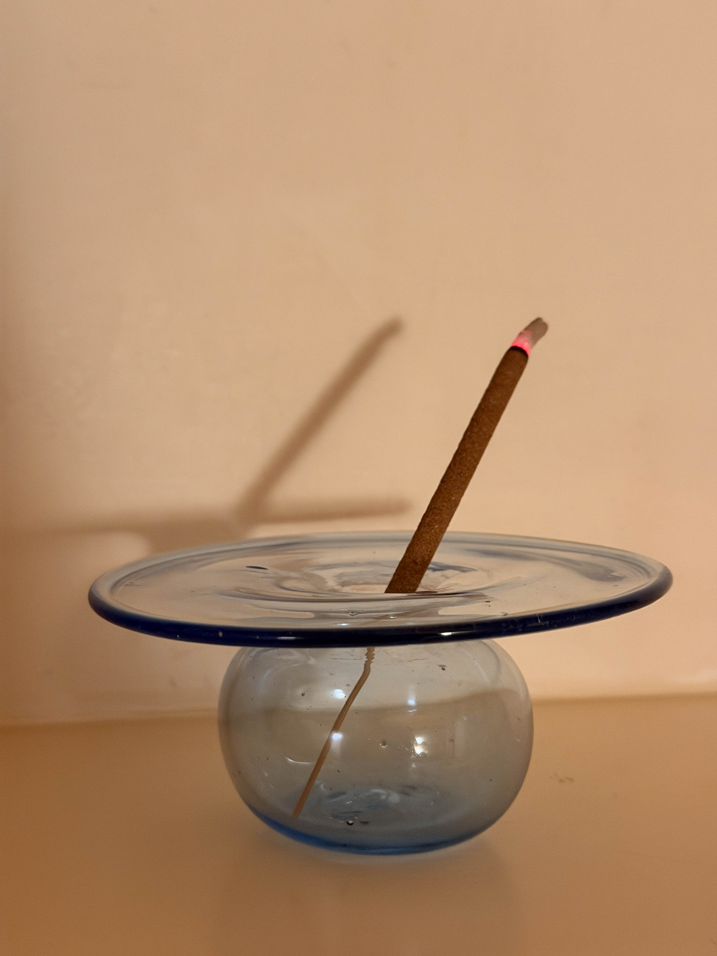 Mouth-blown recycled Glass Bud Vase (Light Blue)
