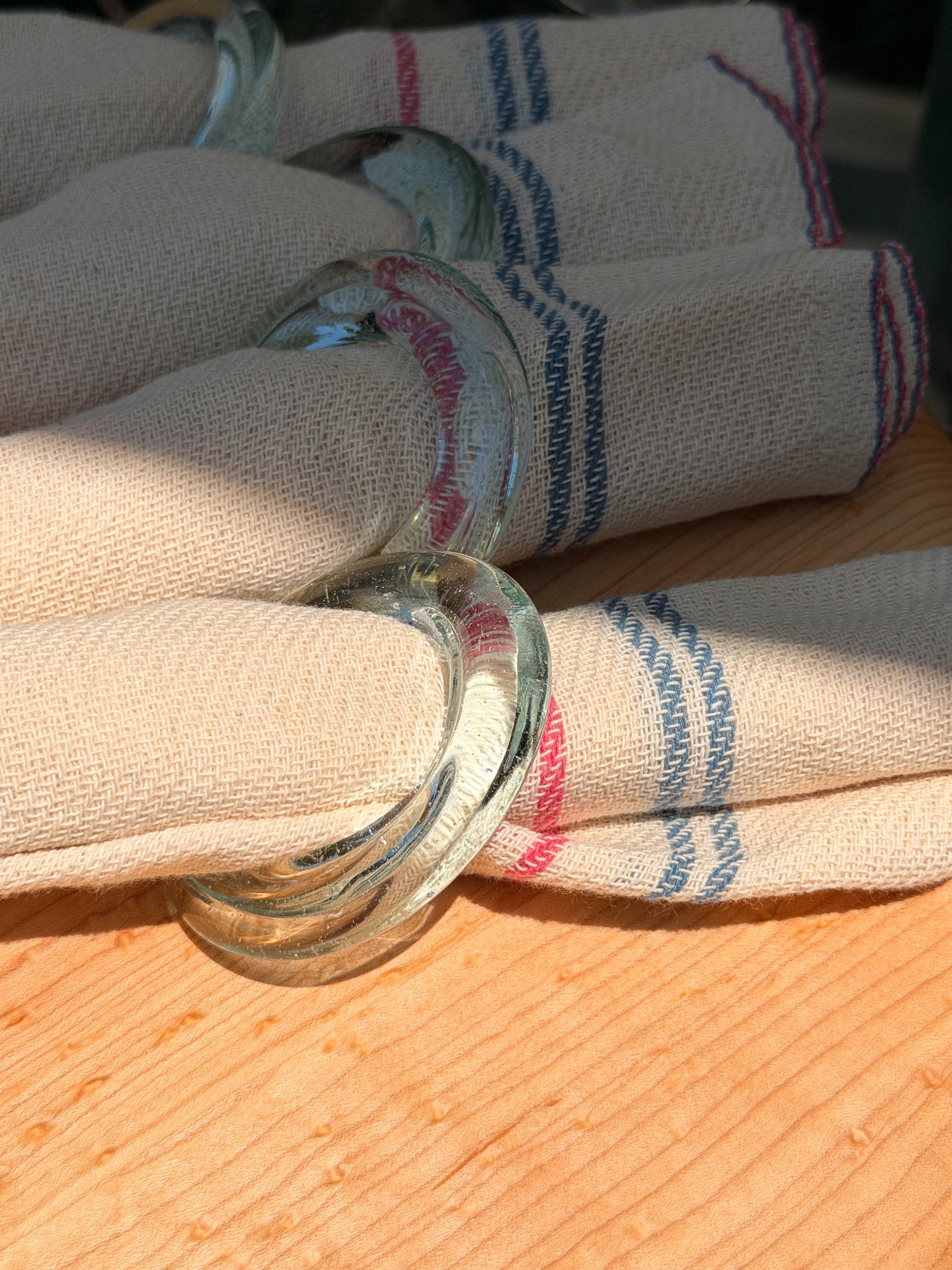Clear Glass Napkin Ring Holder