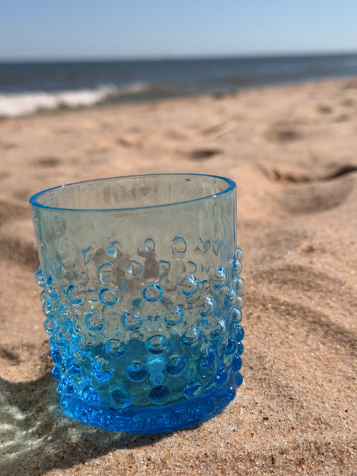 Crystal Hobnail Whiskey Glasses, Set of 2