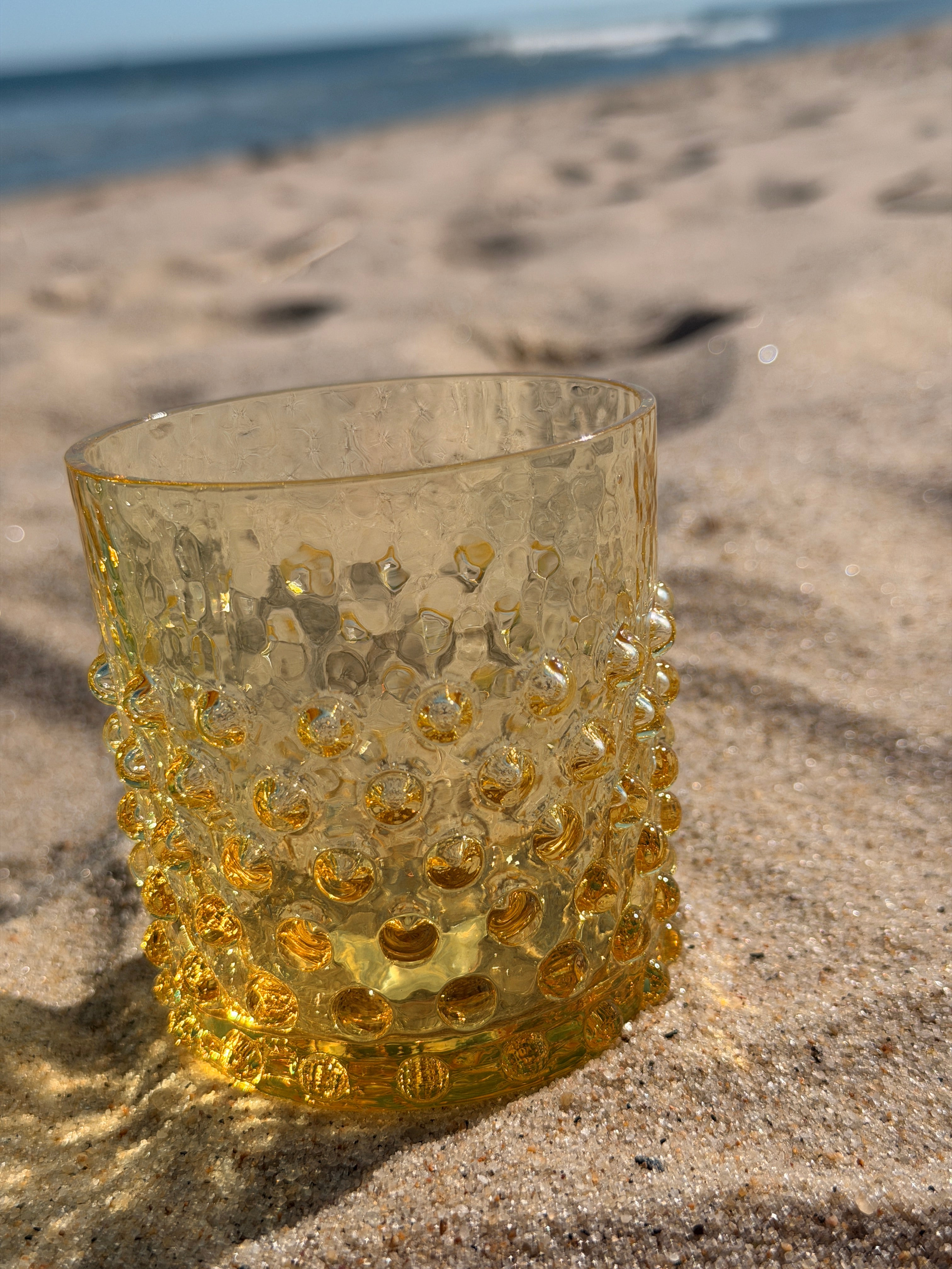Crystal Hobnail Whiskey Glasses, Set of 2