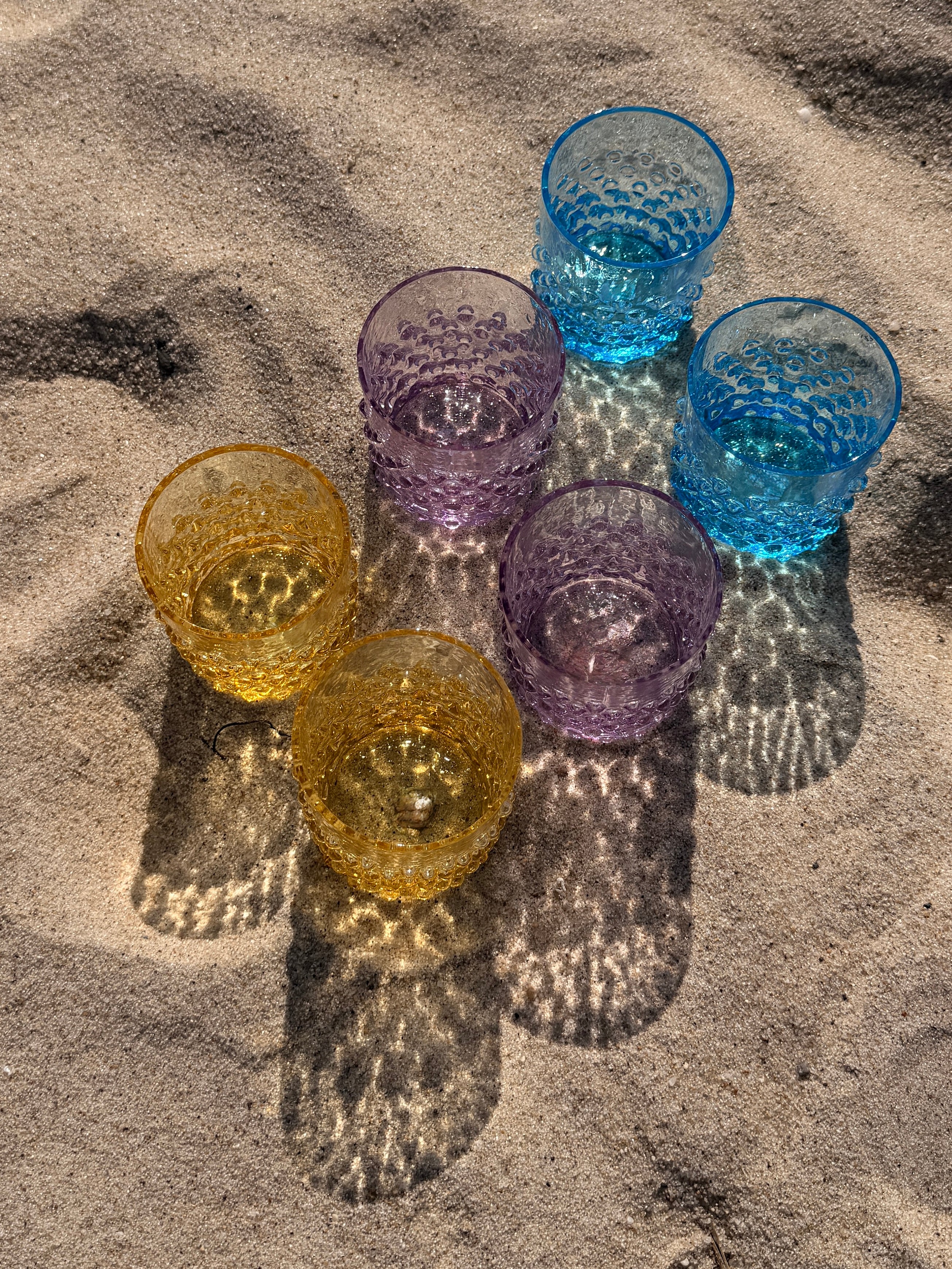 Crystal Hobnail Whiskey Glasses, Set of 2