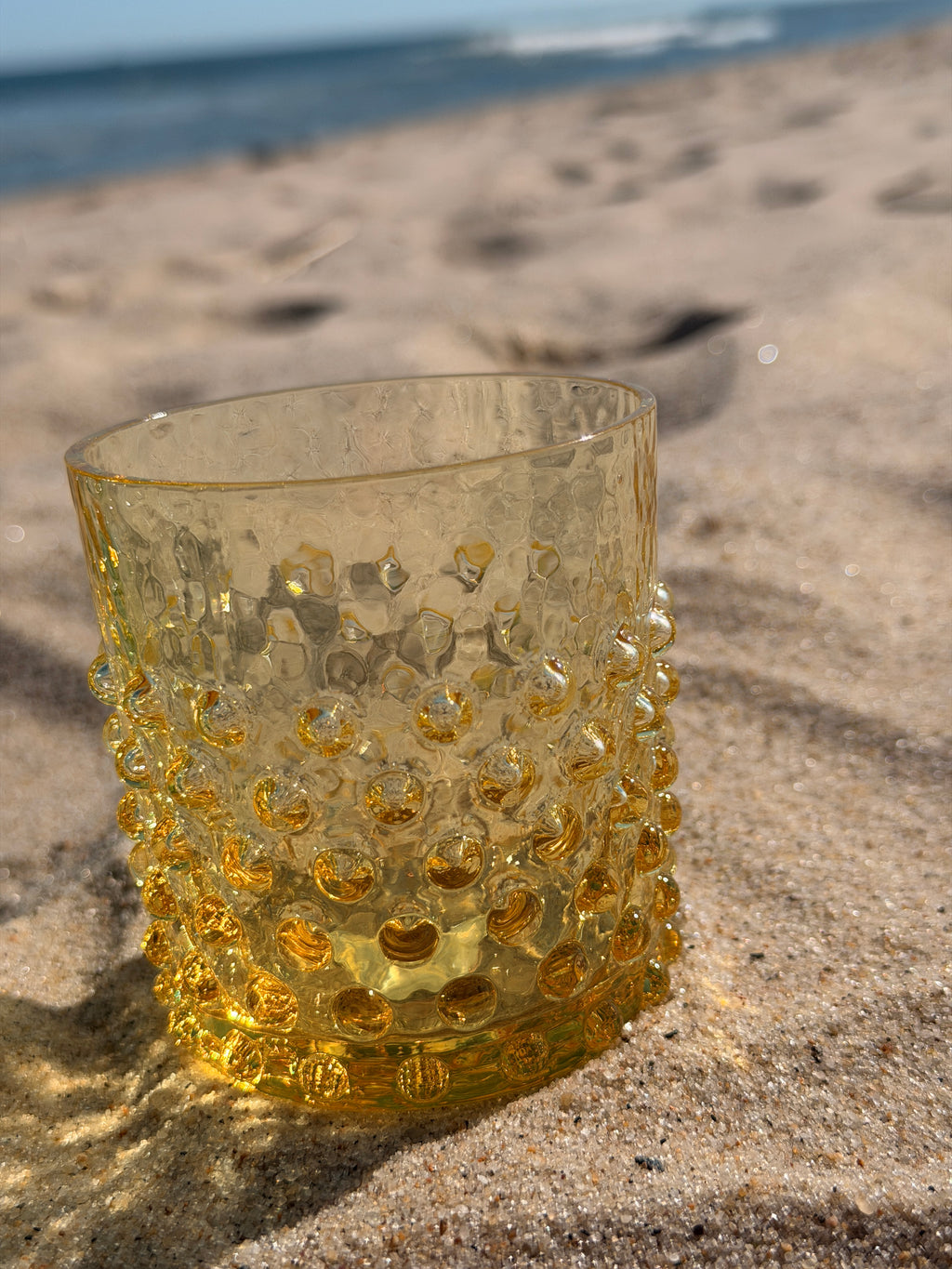 Crystal Hobnail Whiskey Glasses, Set of 2